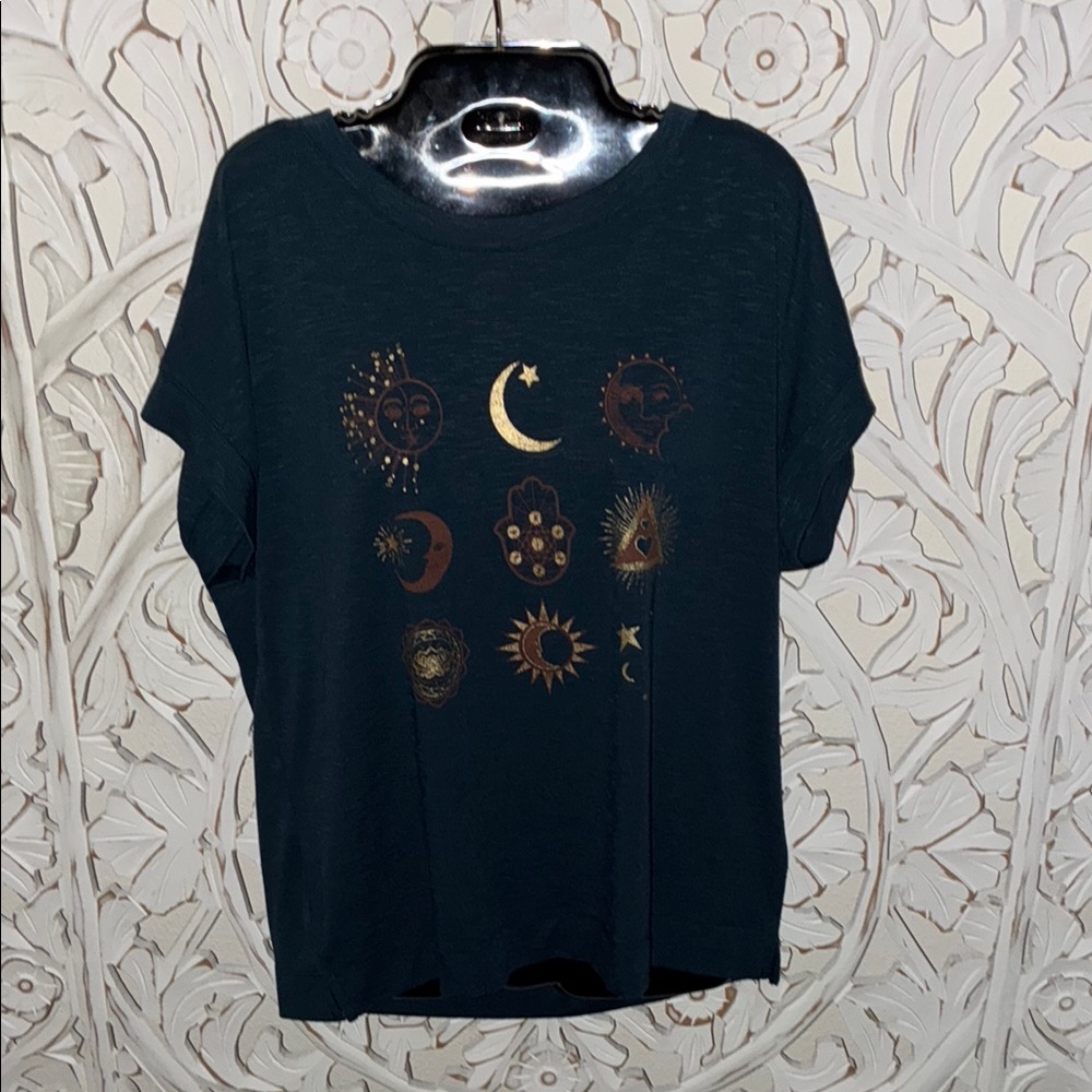 Trueself dark navy Graphic Tee with Gold Accents